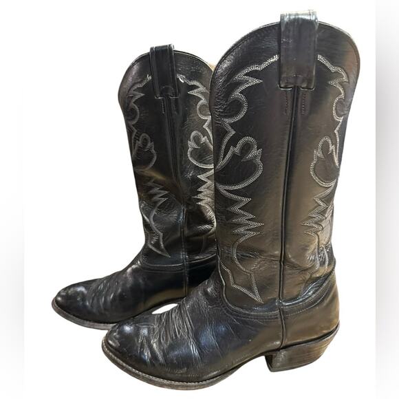 Nocona Boots Black Leather Western Boots Mens Size 8EE main image 9